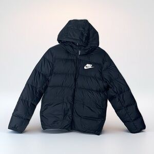 Nike Kids Hooded Black Puffer Coat